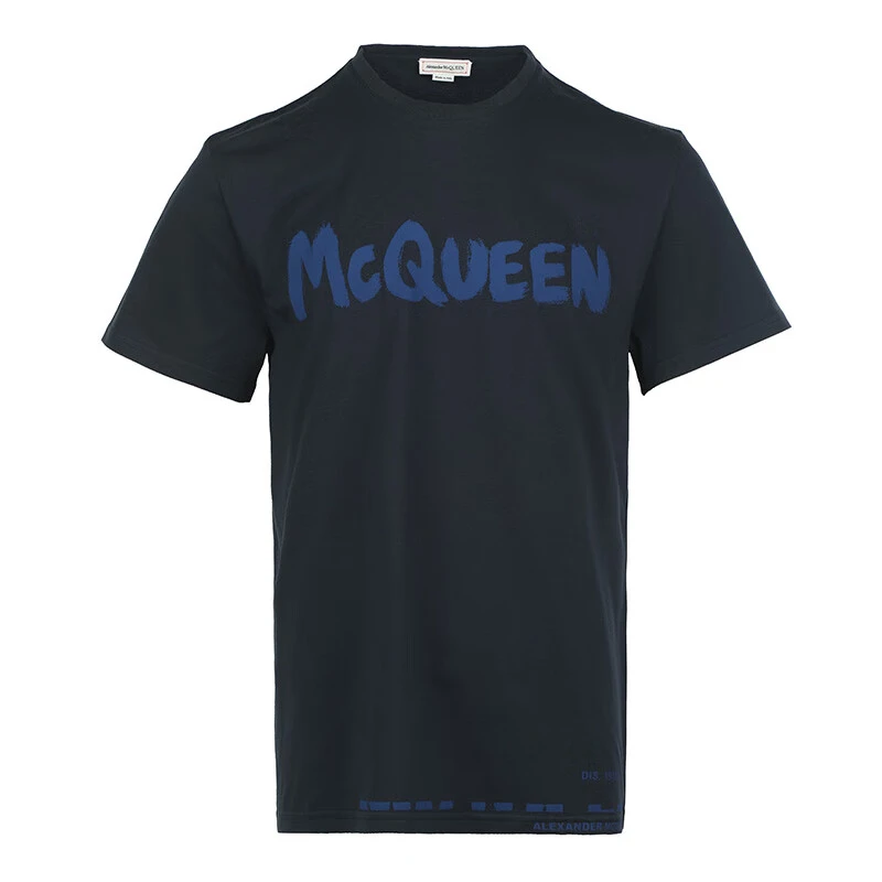 Alexander McQueen 麦昆 男士休闲字母logo短袖T恤622104QUZ57