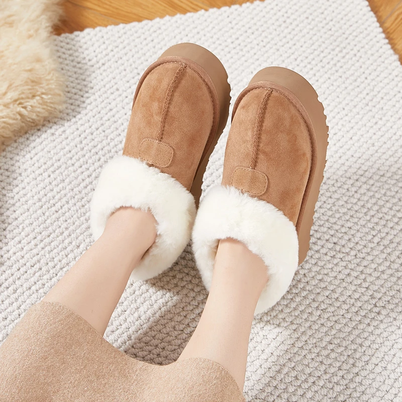 羊皮毛一体雪地靴女2024冬季新款真皮保暖短靴厚底软底女靴毛毛鞋