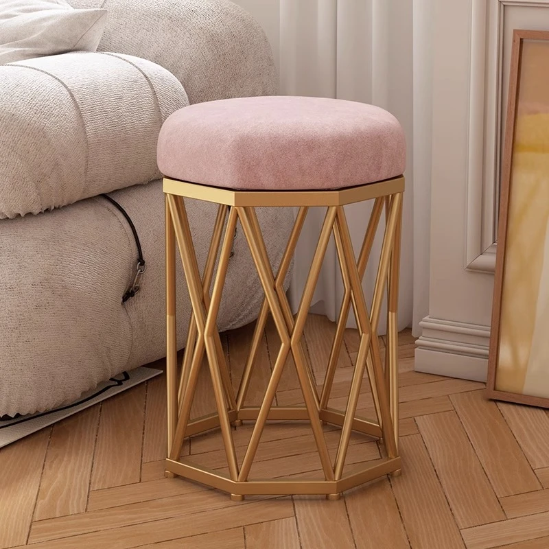 家用轻奢矮凳梳妆凳板凳现代简约餐桌圆凳创意化妆椅子客厅小凳子