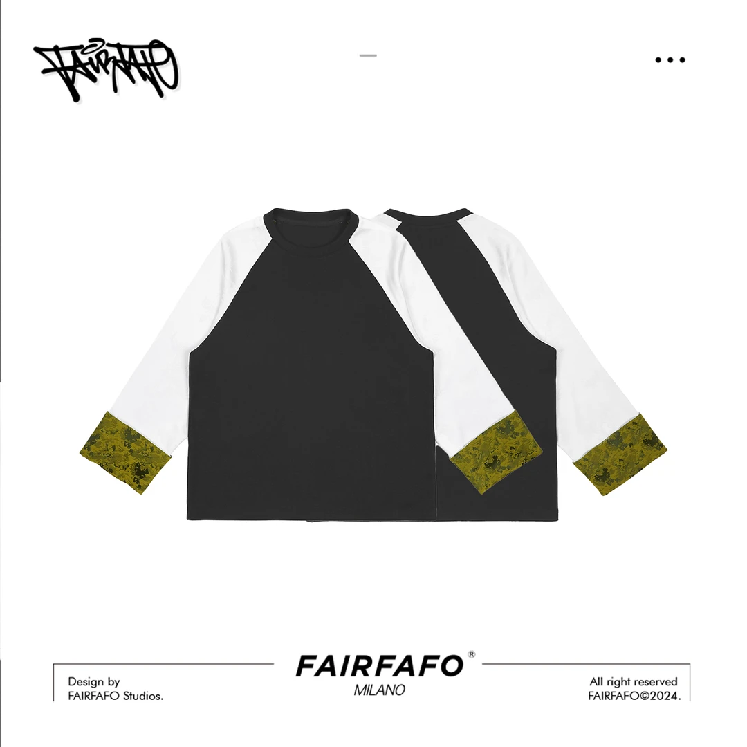 FAIRFAFO林肉肉【国风提花插肩长袖】假两件拼接新中式AL24CX004