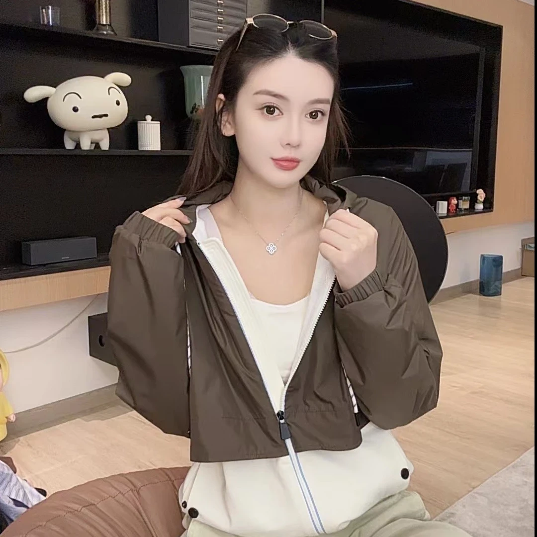 【运动拼接连帽外套】秋冬厚外套秋季女外套短款时尚休MK24WT707