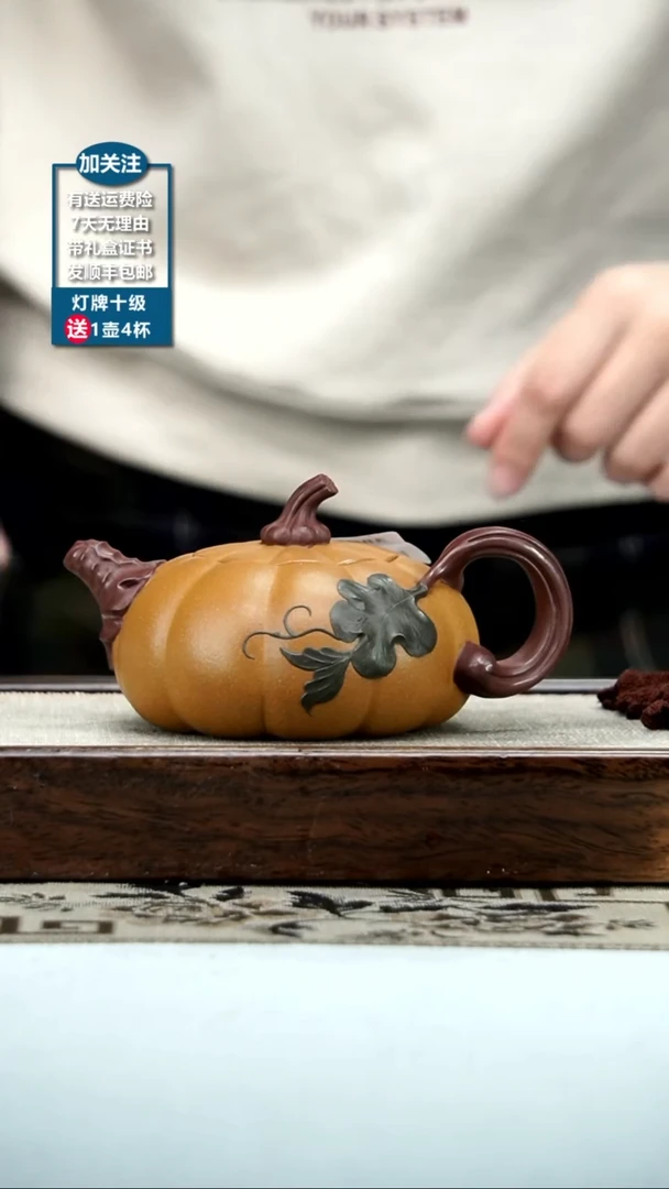 【闪购商品】紫砂茶壶蒋静明老段泥南瓜300CC
