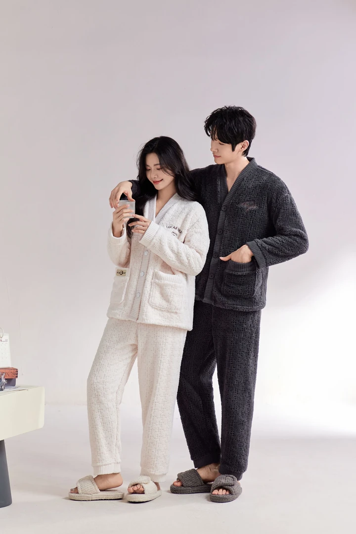 情侣睡衣秋冬款家居服男女可外穿加厚保暖加绒2818
