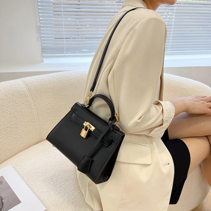 倾峰【倾峰手掌纹】2024凯莉包轻奢时尚百搭女士真皮大气单肩手提包