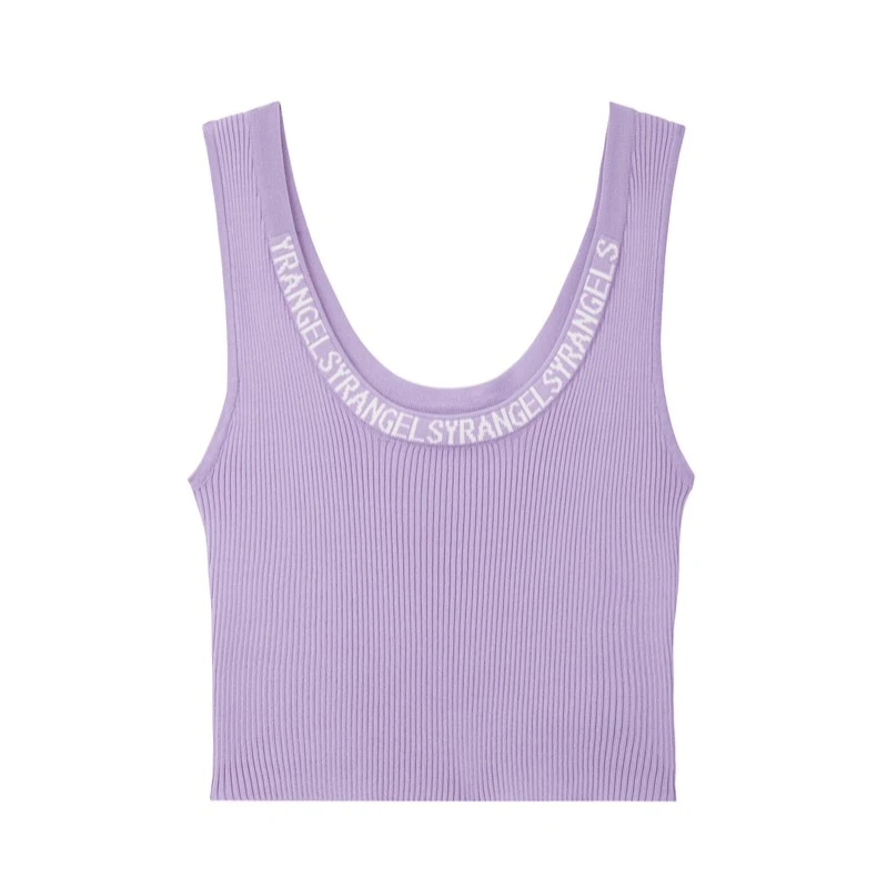 大U领外穿毛织背心212220141上衣针织衫无袖修身短款纯色螺纹百搭