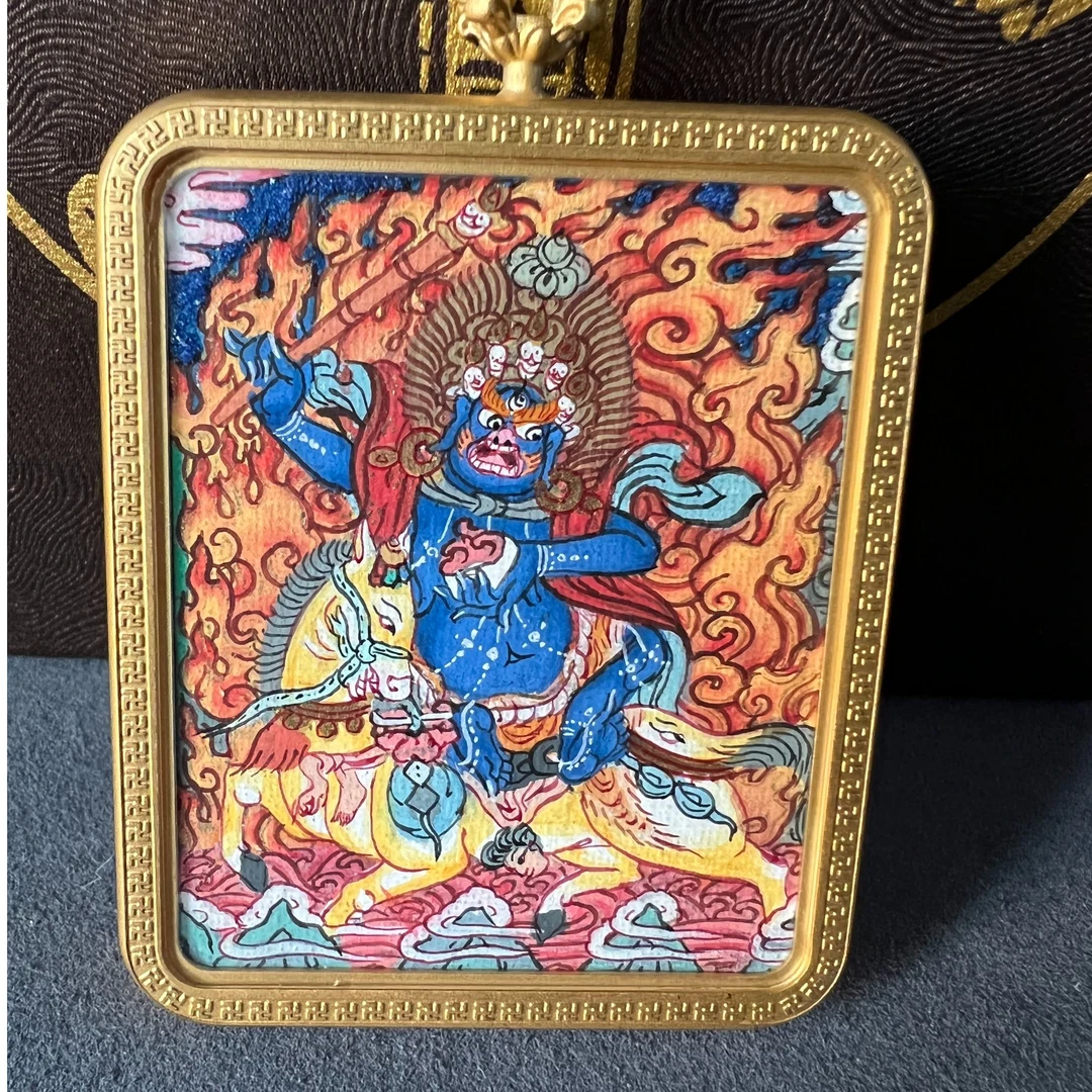 纯手绘唐卡 吉祥天母 满工满画 画风细腻 刻画逼真