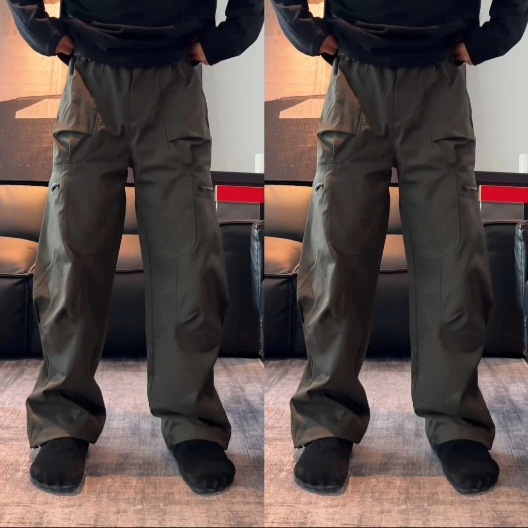 秋冬新款美式复古弯刀裤子男秋季工装休闲裤高级感潮牌直筒裤