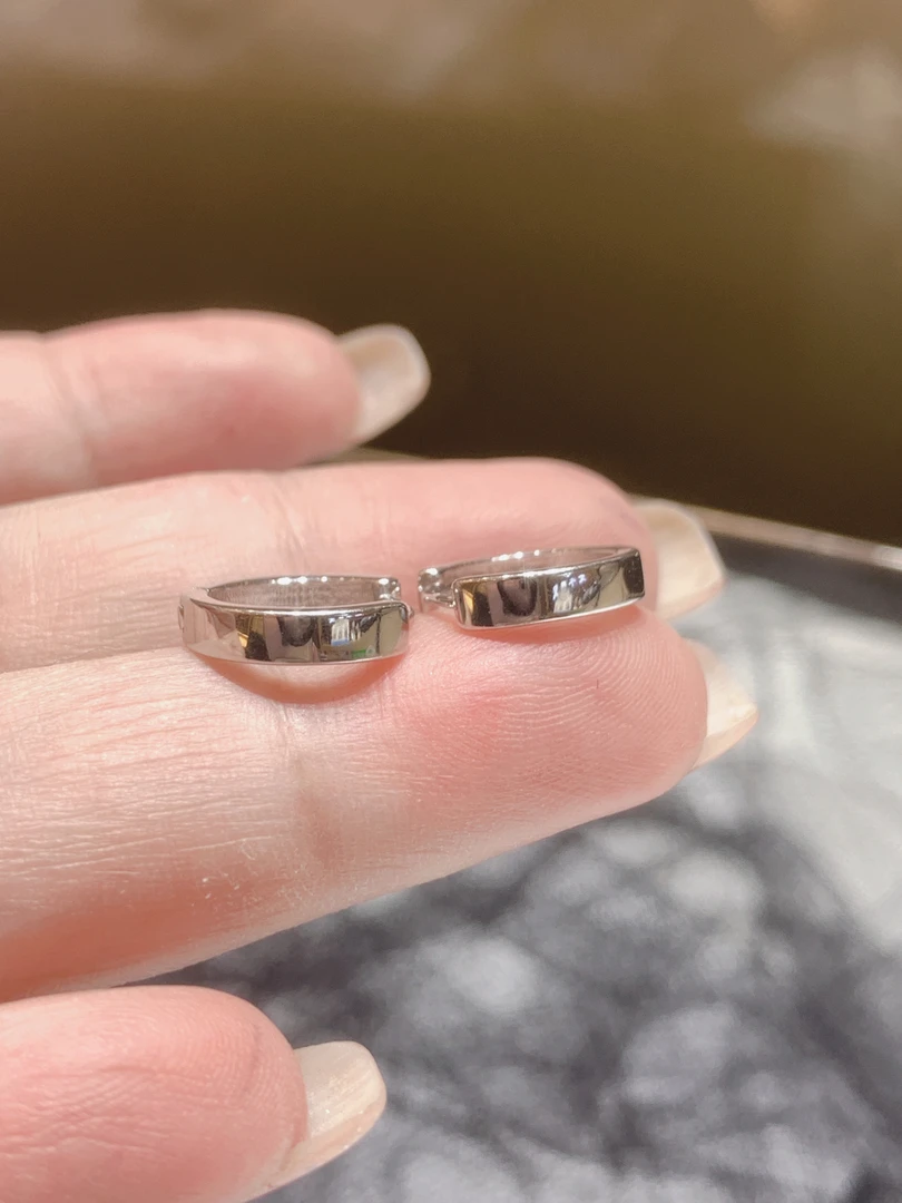 925银银制品 925银光面耳圈简约