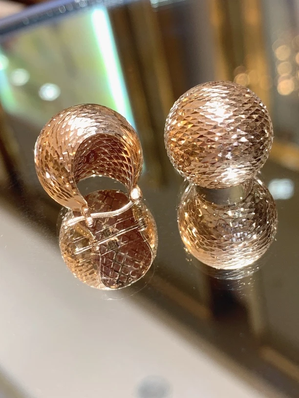 18k玫瑰金松果耳环