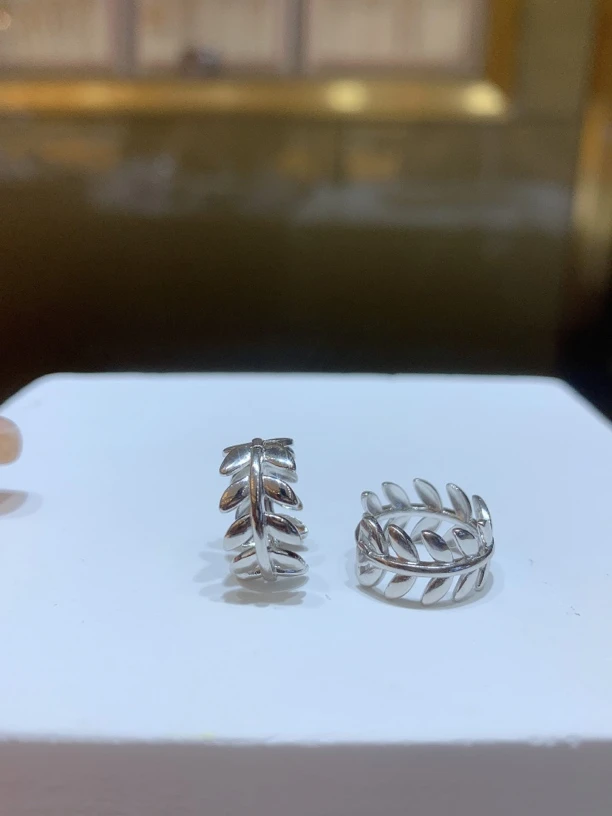 925银银制品 橄榄叶耳扣时尚