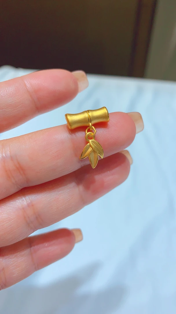 999足金竹节吊坠