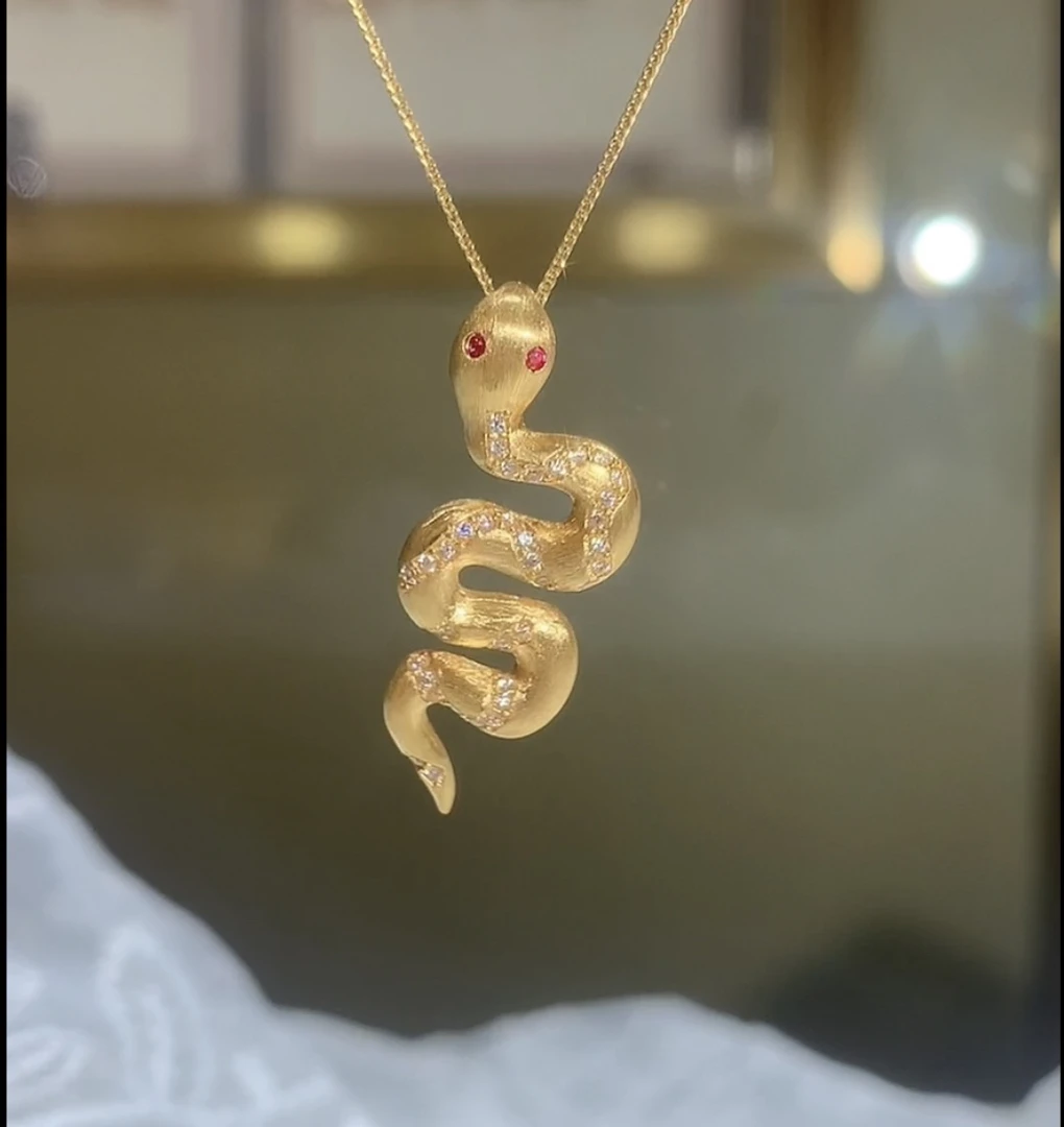 【合成/培育】18k莫桑拉丝灵蛇吊坠（不含链）