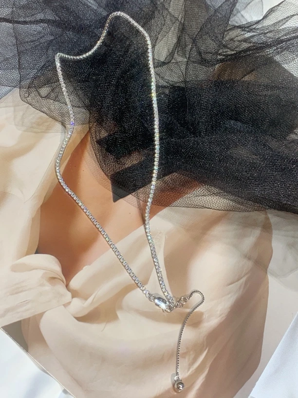 925银银制品 925银水钻 链条 项链