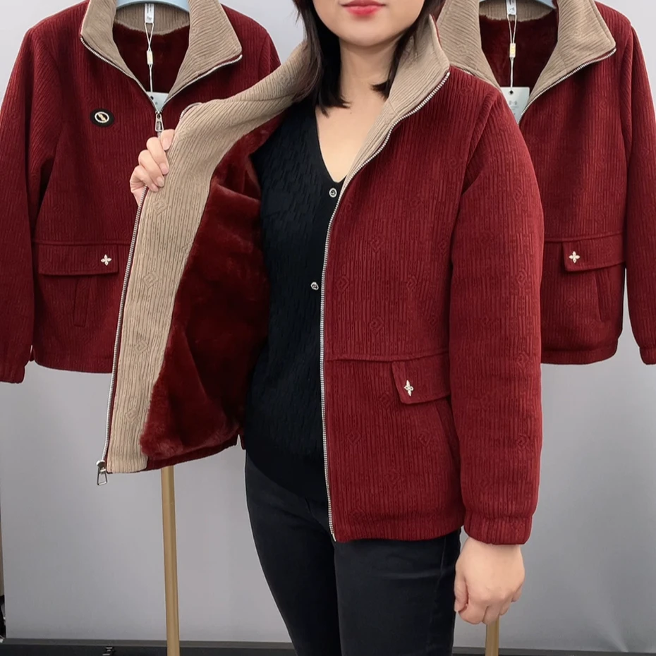 可立可翻领加绒厚外套  37