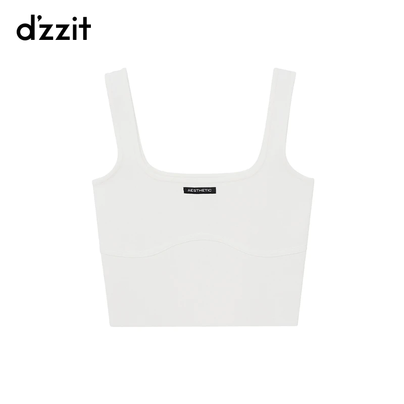 dzzit地素背心夏季新简约白色无袖针织内搭小上衣女3I2E227