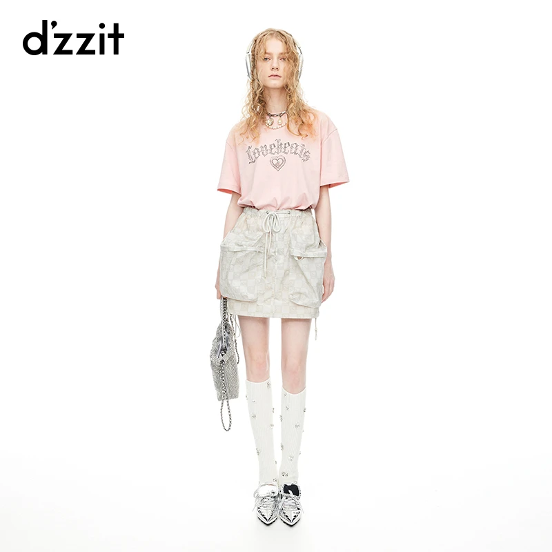 113【专属】dzzit地素泡泡半裙夏季新大口袋暗纹印花薄短裙