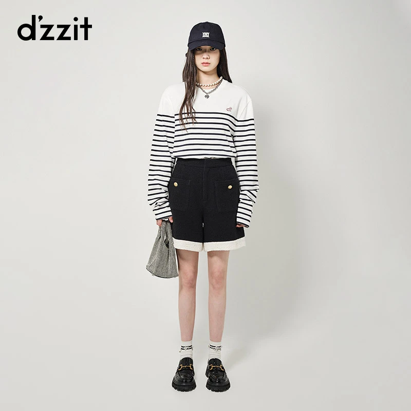 0128dzzit地素长袖上衣春秋时尚休闲圆领打底卫衣女