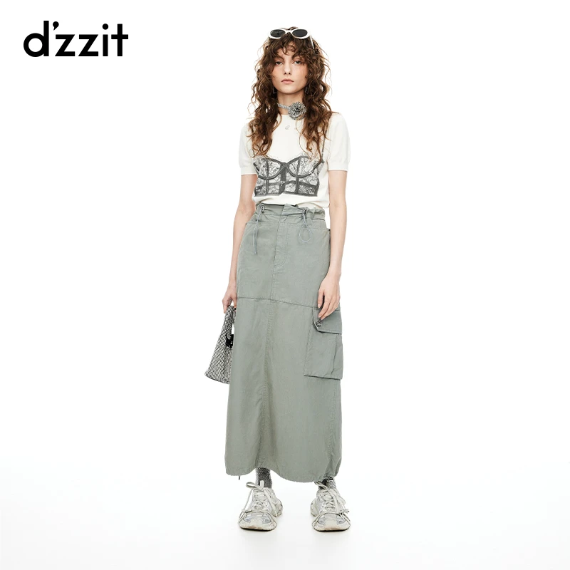 188【专属】dzzit地素短袖针织衫夏季假象提花钉钻设计上衣女