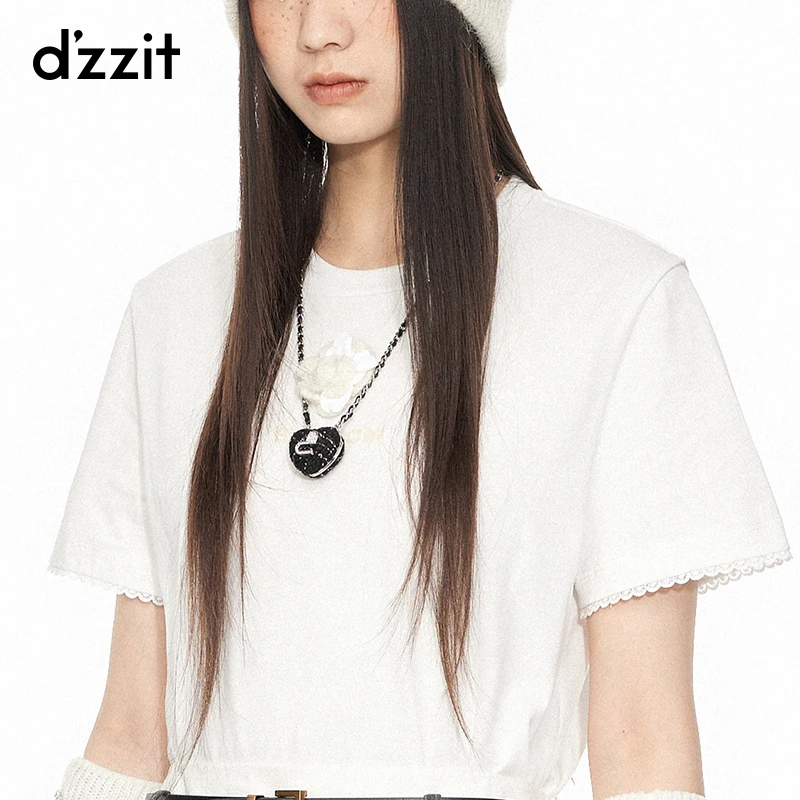 【DZ】【爆款补单】dzzit地素花朵T恤纯棉刺绣短袖上衣女