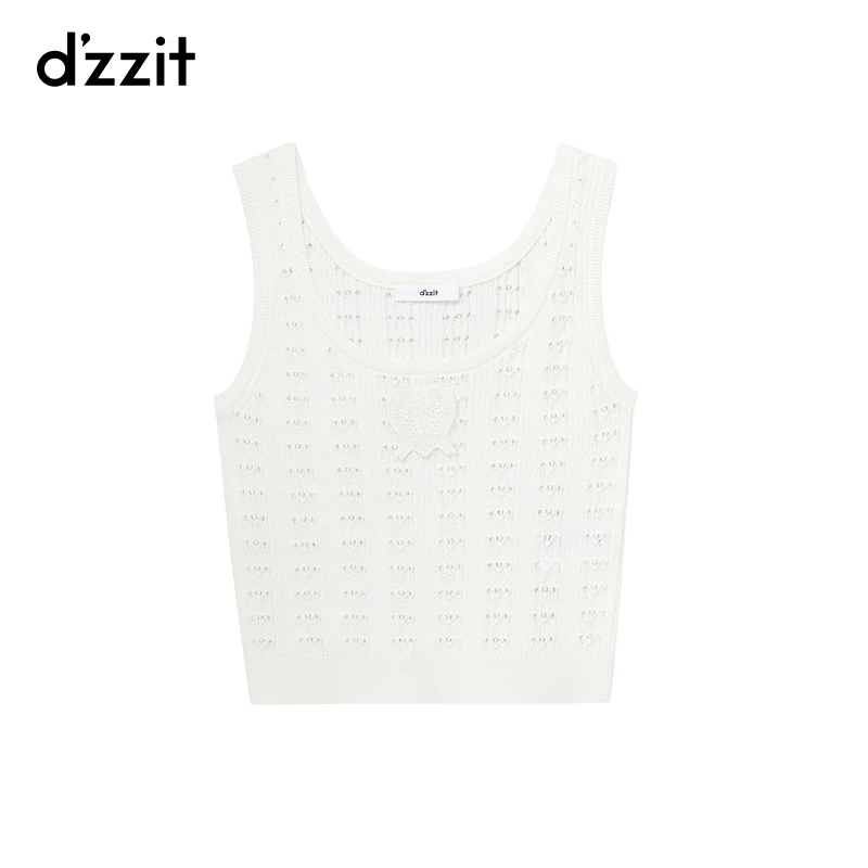 dzzit地素针织背心夏季辣妹风纯色短内搭小上衣3I2E204