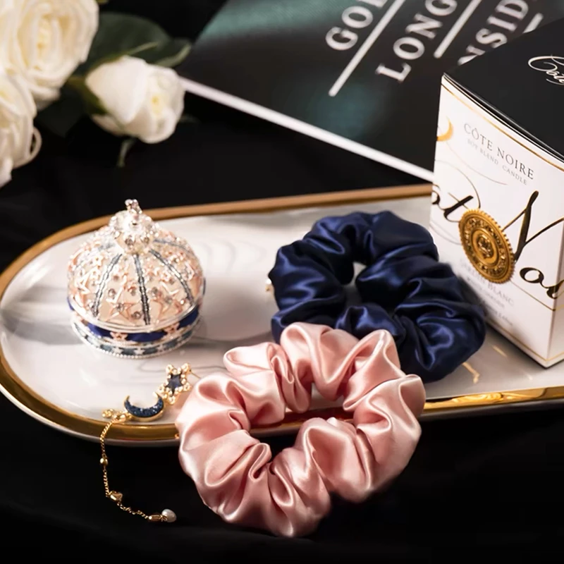 桑蚕丝女士奥运口罩眼罩发圈百搭真丝大肠发圈防风防尘轻奢简约