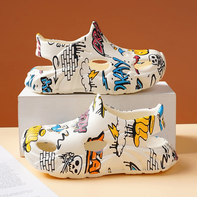 儿童洞洞鞋2024夏季踩屎感凉鞋男女童沙滩鞋中大童轻便防滑凉拖鞋