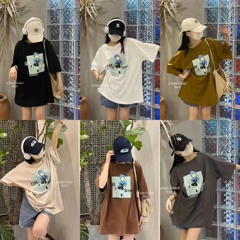 2023夏季新款韩版宽松显瘦圆领短袖