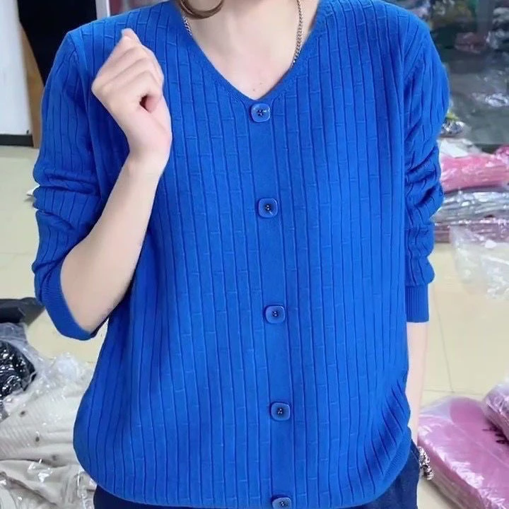 专柜春秋大码2024新款宽松慵懒针织衫洋气打底长袖女士高档小衫