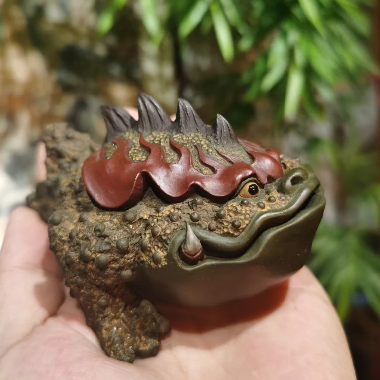 紫砂金蟾 吸水如金 子夜 何伟斌 纯手工制作 原矿紫砂泥料