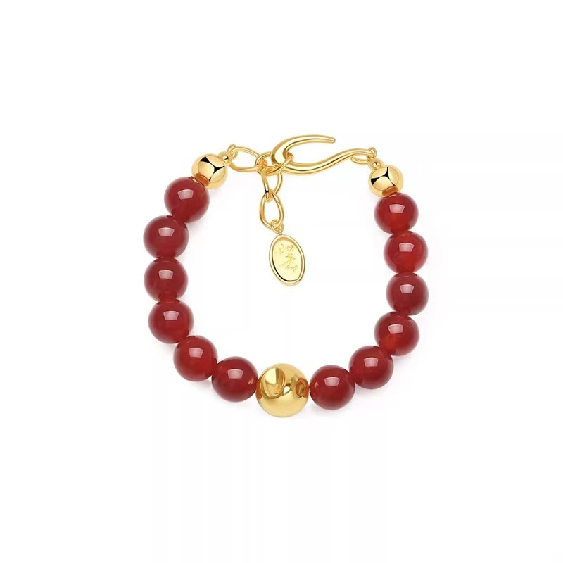 铜合金琉璃手链 新春如意红色串珠手链【632943】