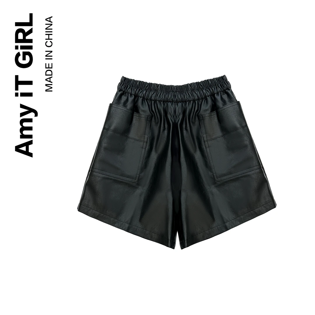A.T.G【热辣街头】 PU皮短裤百搭有内衬显瘦时尚K014