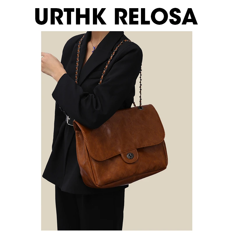 URTHK RELOSA UR女包托特包大容量通勤邮差包单肩包生日礼物女生