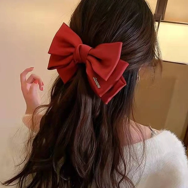 奈洱大蝴蝶结抓夹后脑勺头饰少女百搭红色ins
