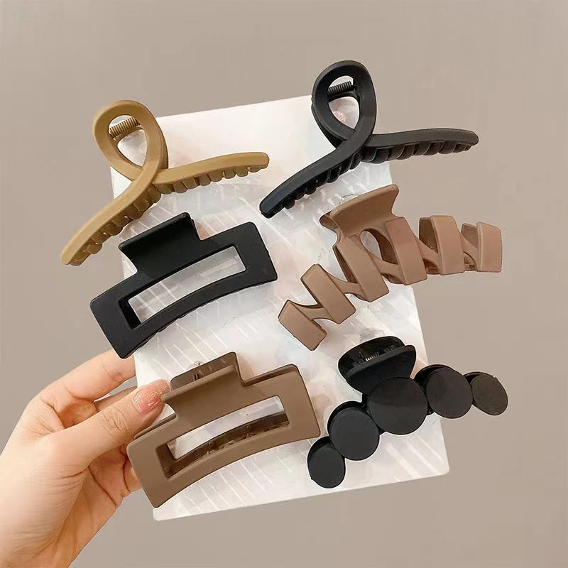 奈洱通勤春夏发夹女后脑勺冷淡风鲨鱼夹磨砂百搭法式网红优雅气质