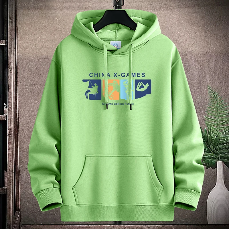 [极限运动]连帽卫衣帽衫秋冬加绒加厚新潮宽松大码外套男女同款