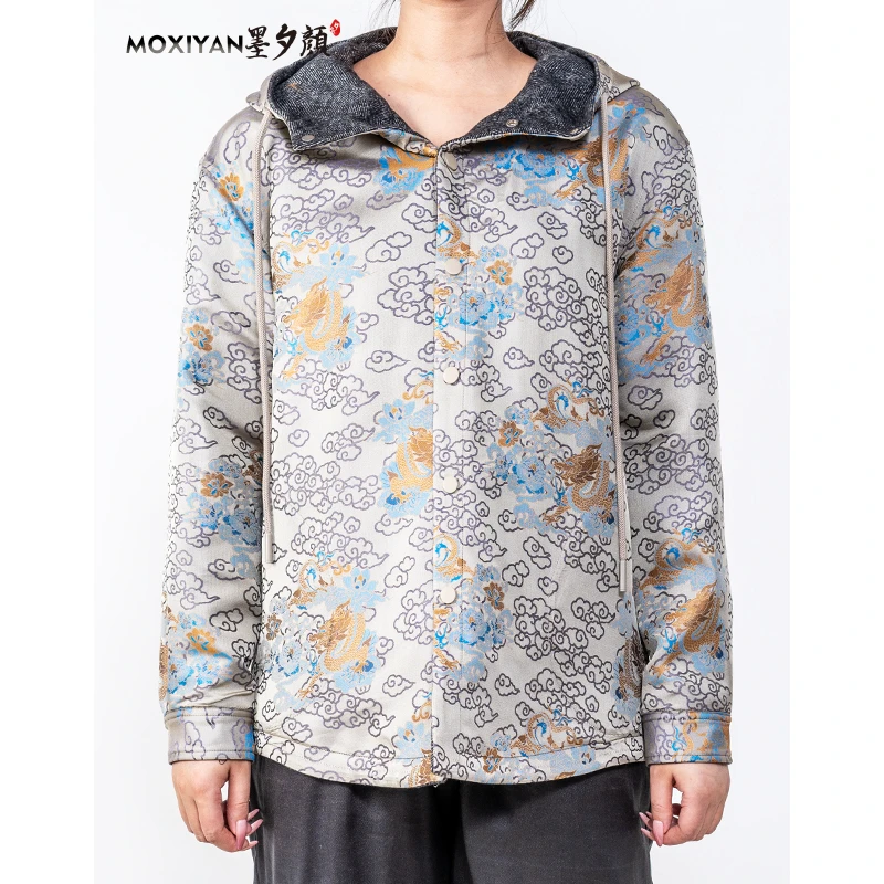 【 钱小萍带钢印 】墨夕颜2024新款桑蚕丝 金龙纳财宋锦外套-MH-535