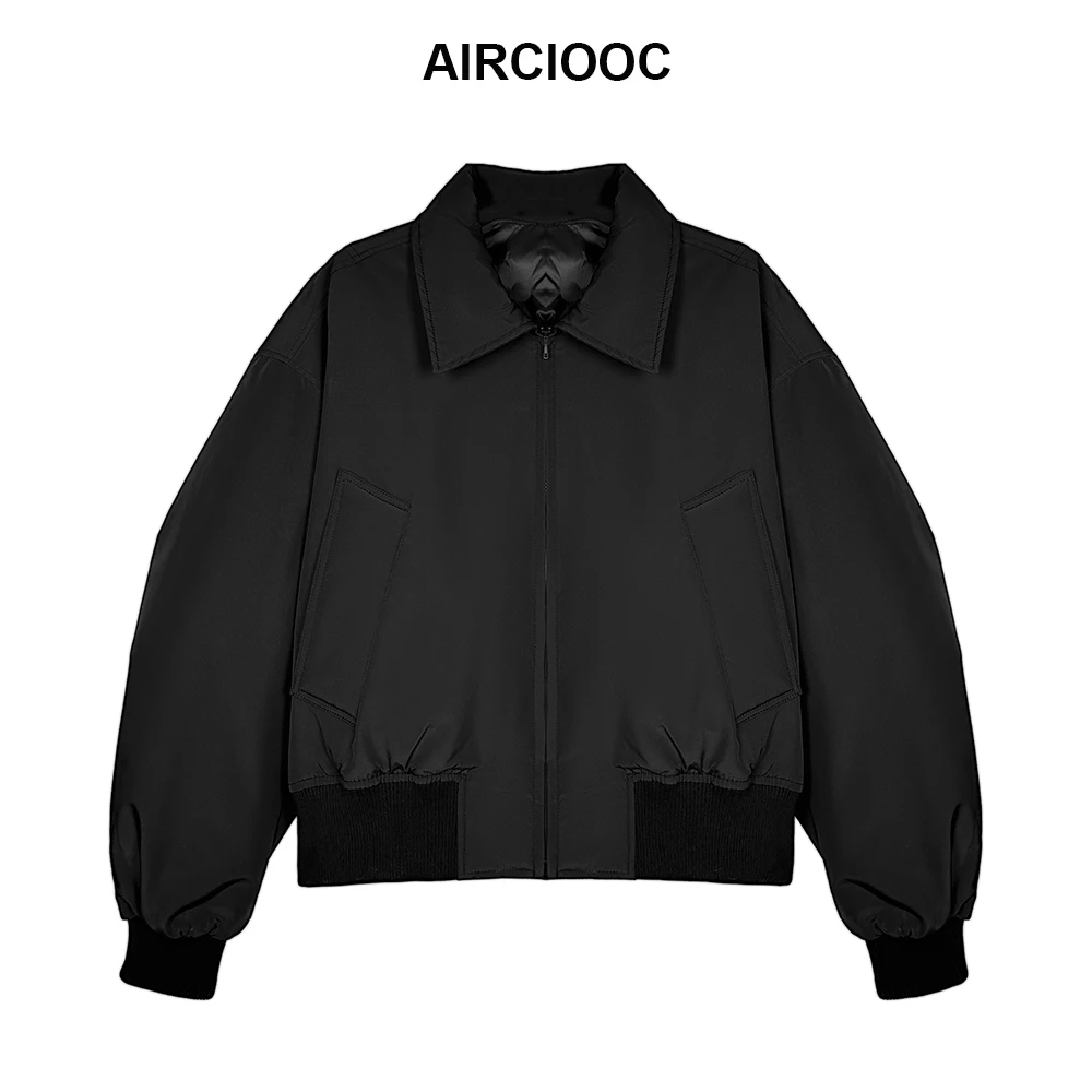 AIR CIOOC 24新款棉服美式翻领男女宽松休闲cleanfit加厚外套夹克