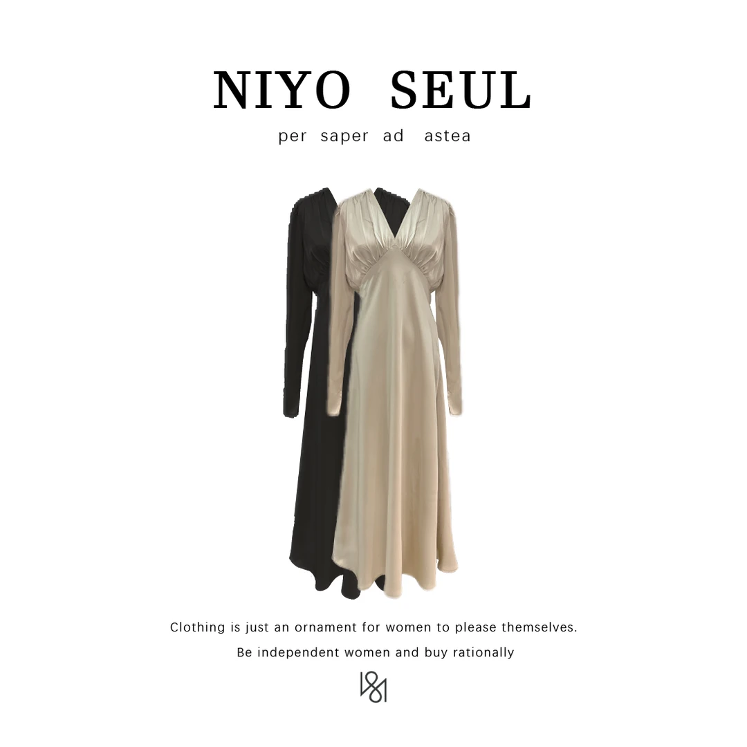NIYO   缎面流光连衣裙  QZ9821