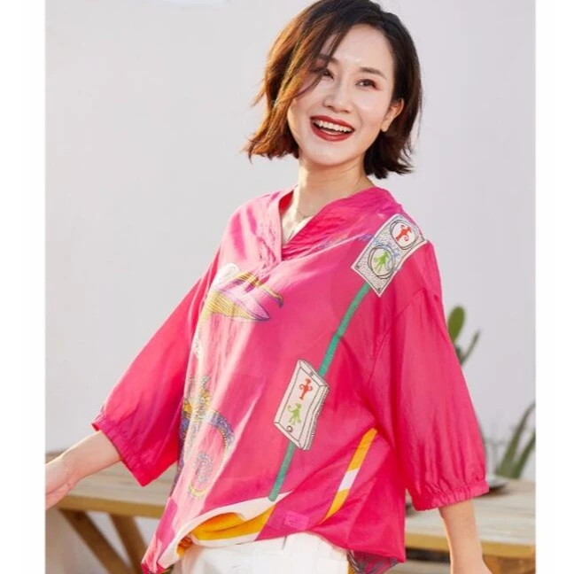 胖太太大码女装夏季新款宽松上衣420100310