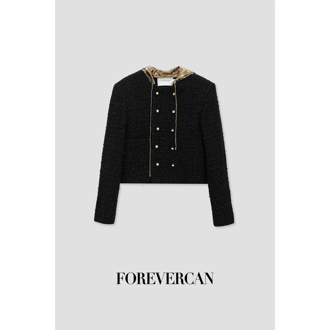 FOREVERCAN“德里古堡”高定法式重工连帽粗花呢外套  SC22231