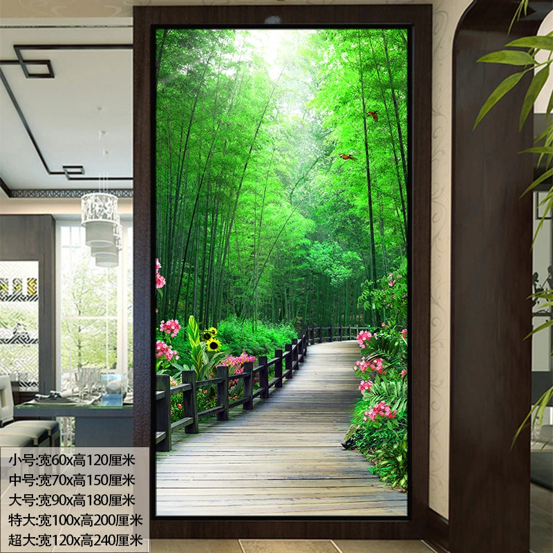轻奢墙壁贴画玄关过道走廊贴竖版客厅墙画自粘壁画贴纸装饰画墙纸