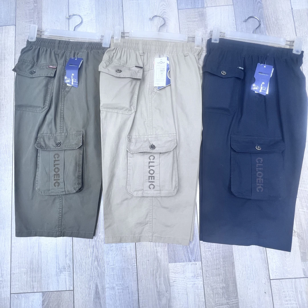 夏款七分裤，适合中老年男士穿，薄款宽松大码多口袋中裤纯棉透气