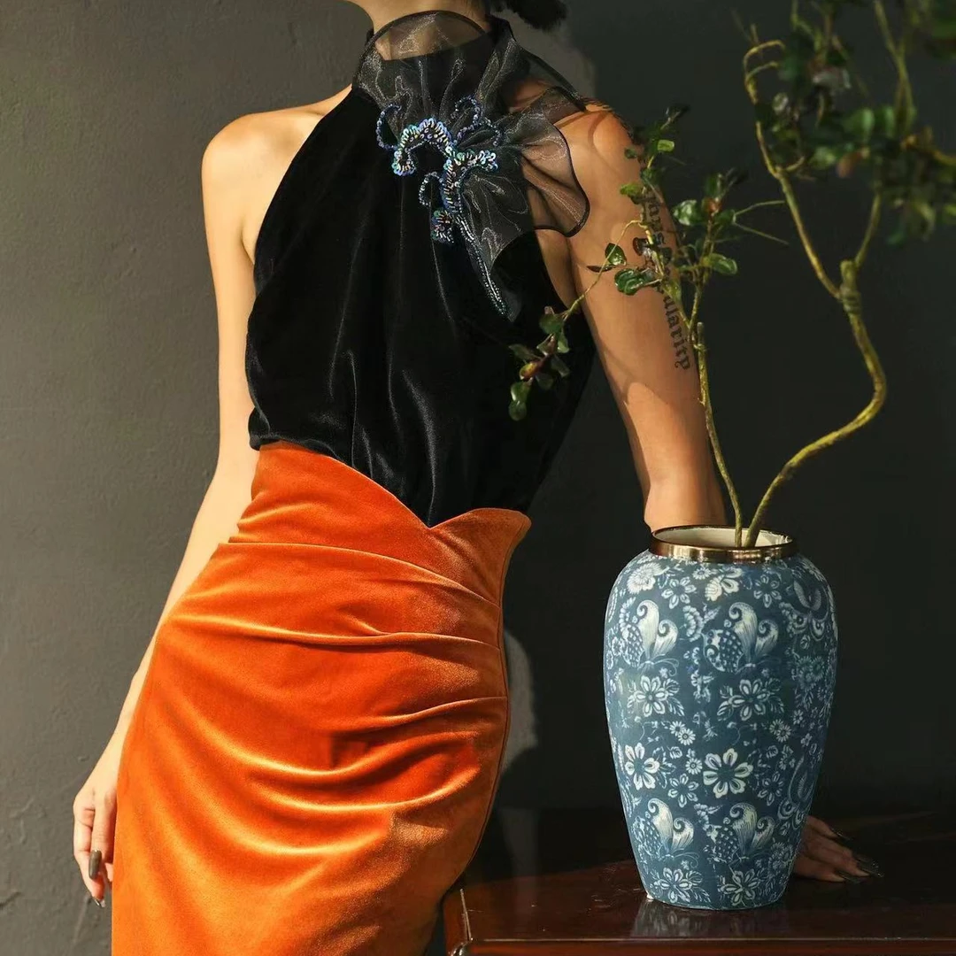 2【李小姐】2024新款重工中式网红小众马甲背心