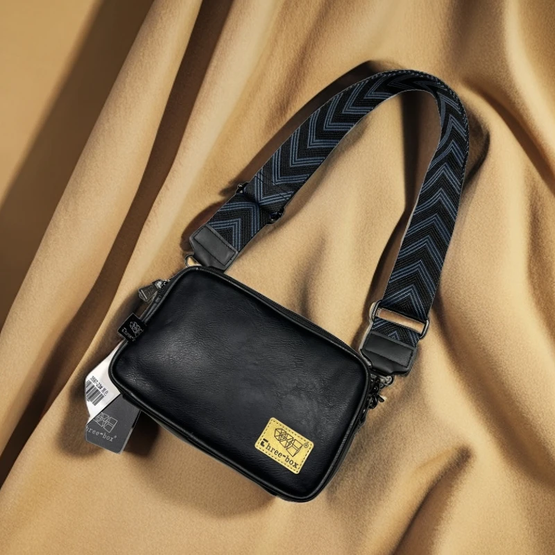 2024新品三盒子男包休闲邮差ins男士单肩潮流简约斜挎男士小挎包
