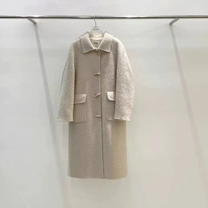 东大门G牛角扣长款大衣/NO退换