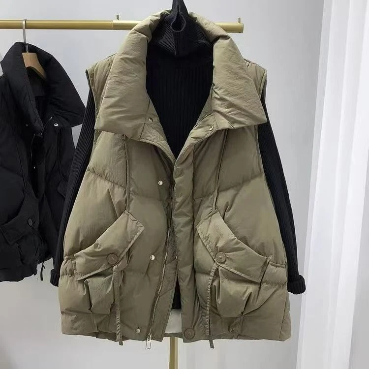 韩系高级棉服马甲女加厚短款宽松背心外穿新款正品设计感洋气马夹