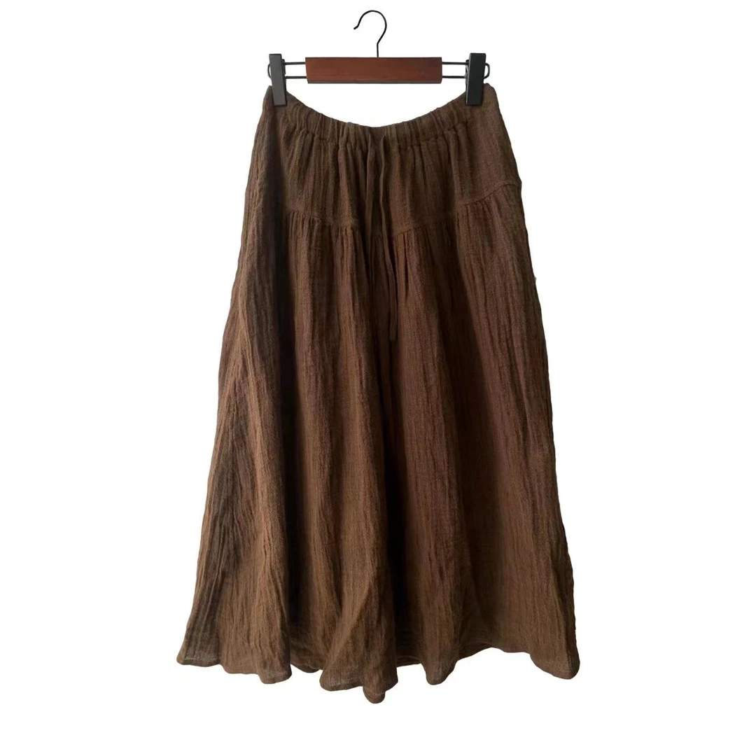 【云上分享】云雾里1190#亚麻双层百搭半裙