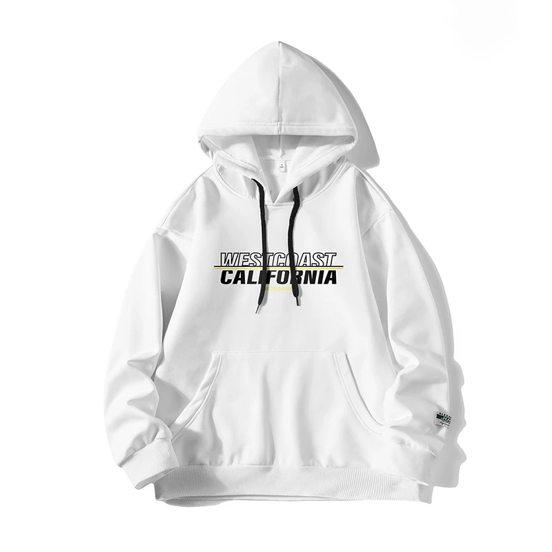 CHRISUNO衣服男装秋冬款百搭拼色字母印花新款连帽落肩袖大码卫衣