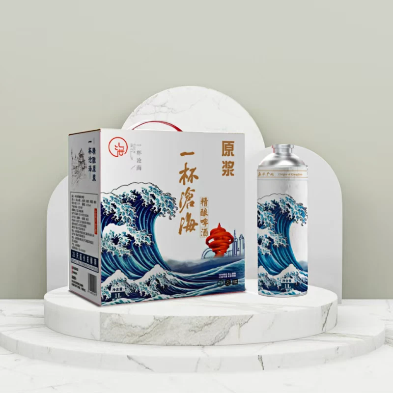 一杯沧海精酿原浆啤酒青岛崂山地区1升6罐整箱包邮礼盒送人