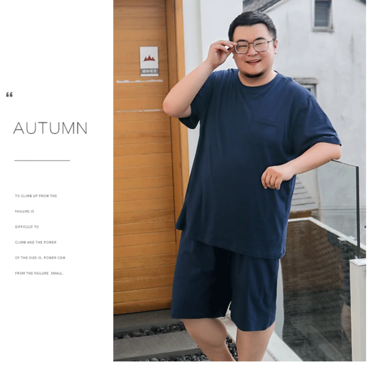 专注大码【纯棉】加肥加大码男士睡衣夏季薄款大码睡衣男200-300斤